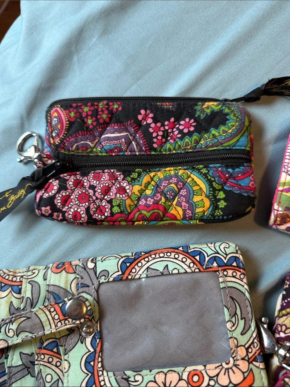 Vera Bradley Pink Paisley Quilted Accessory Wallet Set